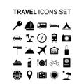 Travel icons set. Vector illustration Royalty Free Stock Photo