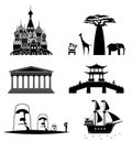 Travel icons. Royalty Free Stock Photo