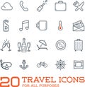 Travel Icons Vector Set Royalty Free Stock Photo