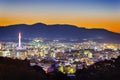 Travel Ideas. Astonishing Sunset Over Religious Kyoto City in Japan