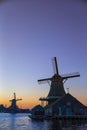 Travel Ideas and Concepts. Amazing Picturesque View of traditional Dutch Windmills Royalty Free Stock Photo