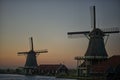 Travel Ideas and Concepts. Amazing Picturesque View of tradition Dutch Windmills Royalty Free Stock Photo