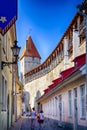 Travel Ideas. Renowned Tallinn Landmark Viru Gates In Estonia. Royalty Free Stock Photo