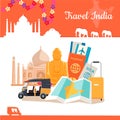 Travel India Conceptual Poster Royalty Free Stock Photo