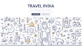Travel India Doodle Concept