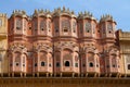 Travel India: facadel of Hawa Mahal - wind palace in Jaipur, Rajasthan Royalty Free Stock Photo