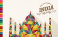 Travel India landmark polygonal monument Royalty Free Stock Photo