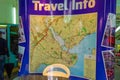 Travel info map in Beyoglu Inclined railway station Istanbul Turkey Royalty Free Stock Photo