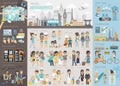 Travel Infographic set with charts and other elements.