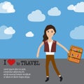 Travel infographics.Hipster Tourist