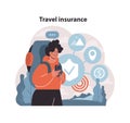 Travel insurance concept. Adventurer secures trip with a comprehensive.