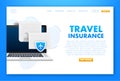 Travel insurance in flat style. Isometric vector illustration. Health insurance concept Royalty Free Stock Photo