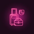 travel insurance icon. Elements of insurance in neon style icons. Simple icon for websites, web design, mobile app, info graphics Royalty Free Stock Photo