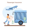 Travel insurance. Idea of security and protection of property