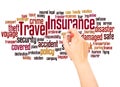 Travel insurance word cloud hand writing concept Royalty Free Stock Photo