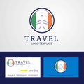 Travel Ireland Creative Circle flag Logo and Business card design