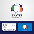 Travel Ireland Flag Logo and Visiting Card Design