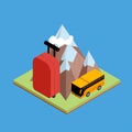Travel isometric composition.