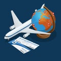 Travel isometric composition. Travel and tourism background. Flat 3d Vector illustration. Travel banner design. Travel