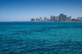 Travel Israel: Panoramic view of Tel-Aviv beach. Royalty Free Stock Photo