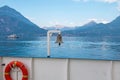 Travel in Italy, ferry boat on lake of Como. Lombardy, Italy