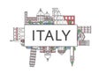 Travel Italy poster in linear style Royalty Free Stock Photo