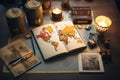 travel journal showcasing a world map. Generative Ai