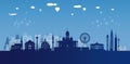 Travel landmark of Finland skyline in silhouette vector isolated cityscape panoramic