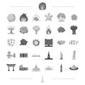 Travel, landmark, monument and other web icon in black style.war, danger, weapons icons in set collection.