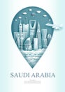 Travel landmark Saudi arabia monument pin of Asia