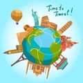 Travel Landmarks Background Royalty Free Stock Photo