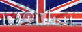 Travel landmarks England city with celebration United Kingdom in Enland flag background