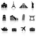 Travel and landmarks icons Royalty Free Stock Photo