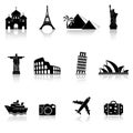 Travel and landmarks icons