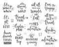 Travel Lettering Design Set - collection of handwritings, trip, journey and adventure themes