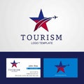 Travel Liechtenstein flag Creative Star Logo and Business card d