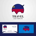 Travel Liechtenstein Flag Logo and Visiting Card Design