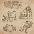 Travel, LIECHTENSTEIN - An hand drawn vector pack