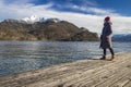 Travel life style photography of Instagram mainstream location Hallstatt Austria girl posing turn around and enjoy by idyllic