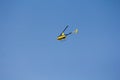 Travel by light helicopter in the sky over Kiev