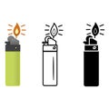 A set of lighters of different colors