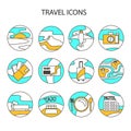 Travel Line Icon Set for Web and Mobile Applications