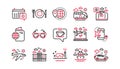 Travel line icons. Passport, Luggage and Check in airport. Linear icon set. Vector