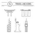 Travel Line Icons Royalty Free Stock Photo