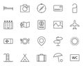 Travel Line Icons Set. Vector Simple Minimal 96x96 Pictogram Royalty Free Stock Photo