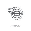 Travel linear icon. Modern outline Travel logo concept on white Royalty Free Stock Photo