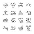 Travel locations line icon