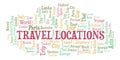 Travel Locations word cloud.