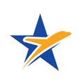 Star Travel Logo. Airlines, Aviation Logo Vector
