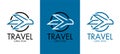 Travel Logo. Airplane design, airplane tickets, travel agencies. VECTOR